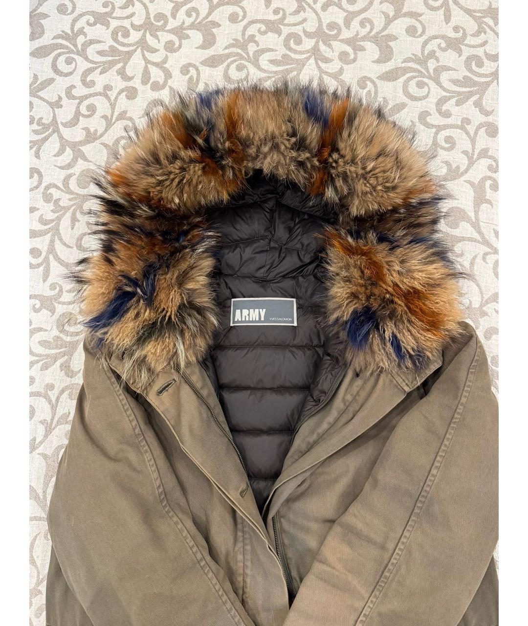 ARMY YVES SALOMON Хаки деним парка, фото 3