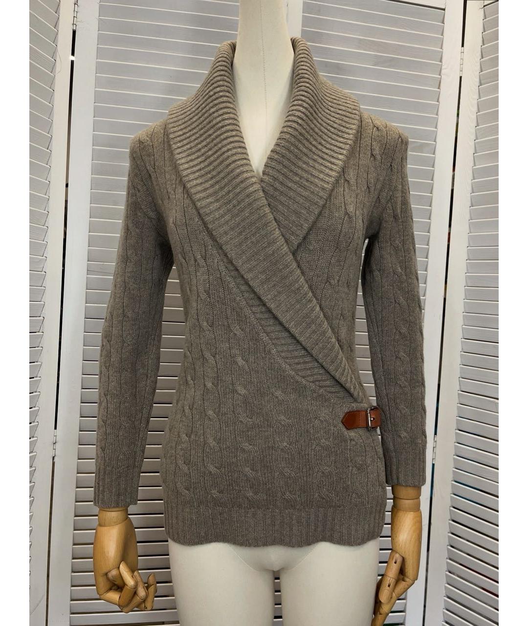 RALPH LAUREN Бежевый кашемировый джемпер / свитер, фото 9