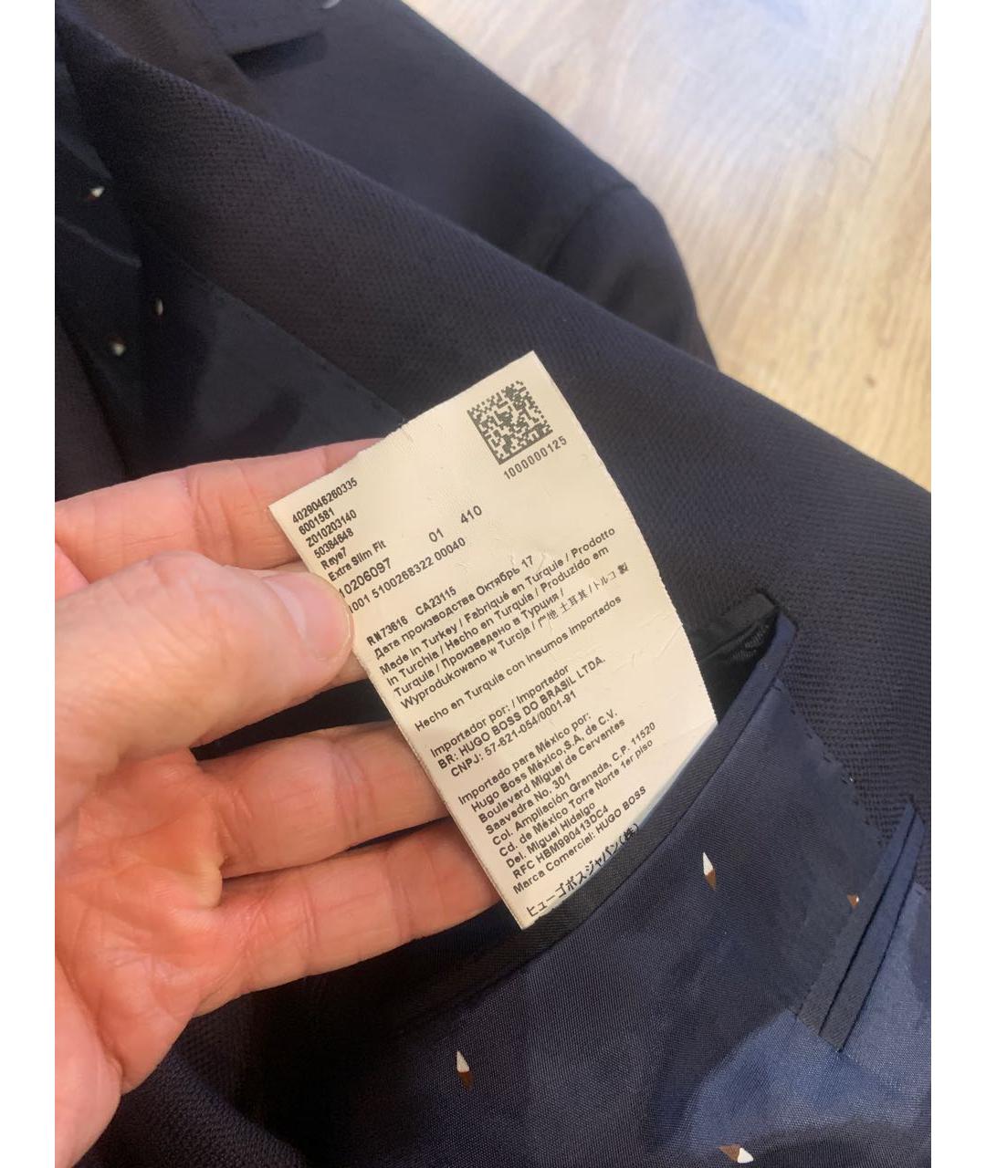 HUGO BOSS Темно-синий шерстяной пиджак, фото 6