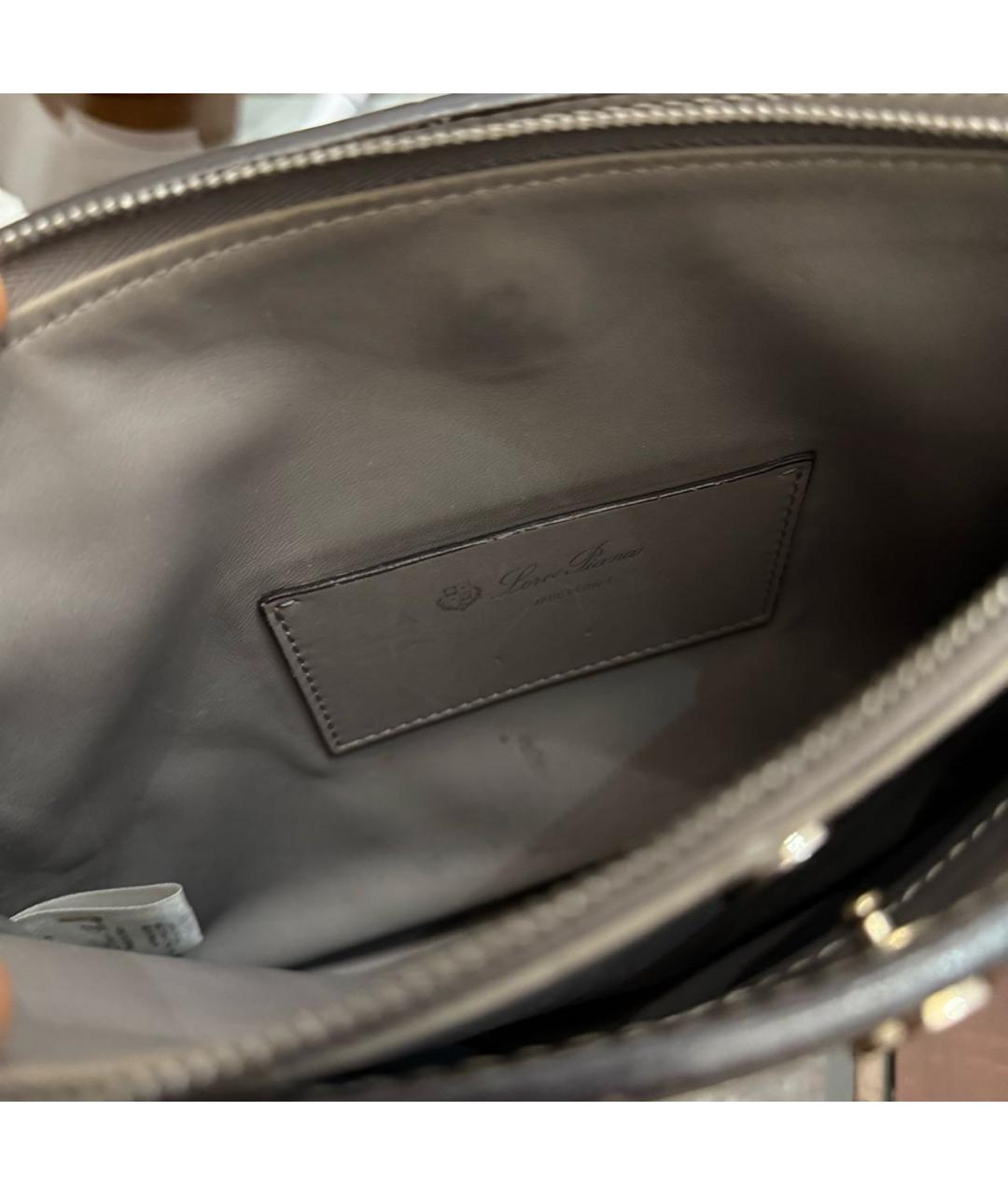 LORO PIANA Серая кожаная сумка через плечо, фото 8
