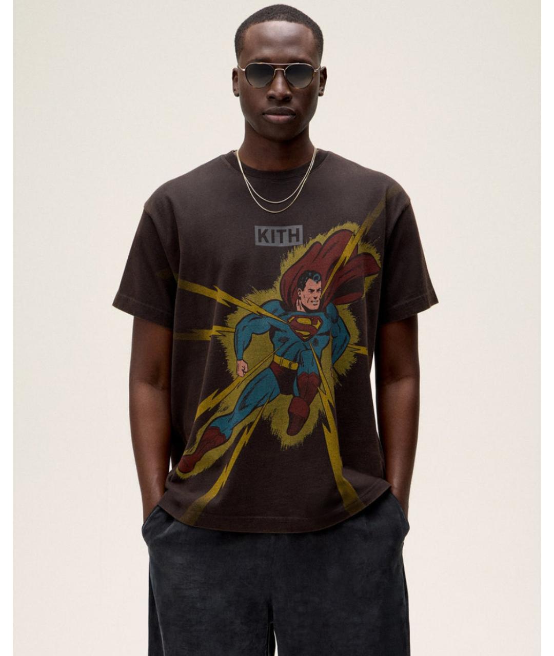 KITH Коричневая хлопковая футболка, фото 3