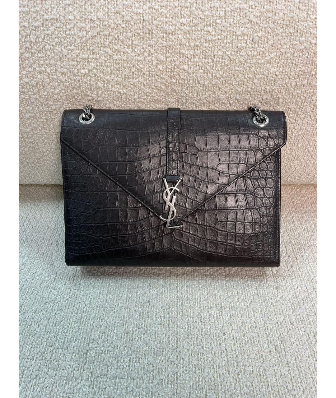 SAINT LAURENT Коричневая кожаная сумка через плечо, фото 9