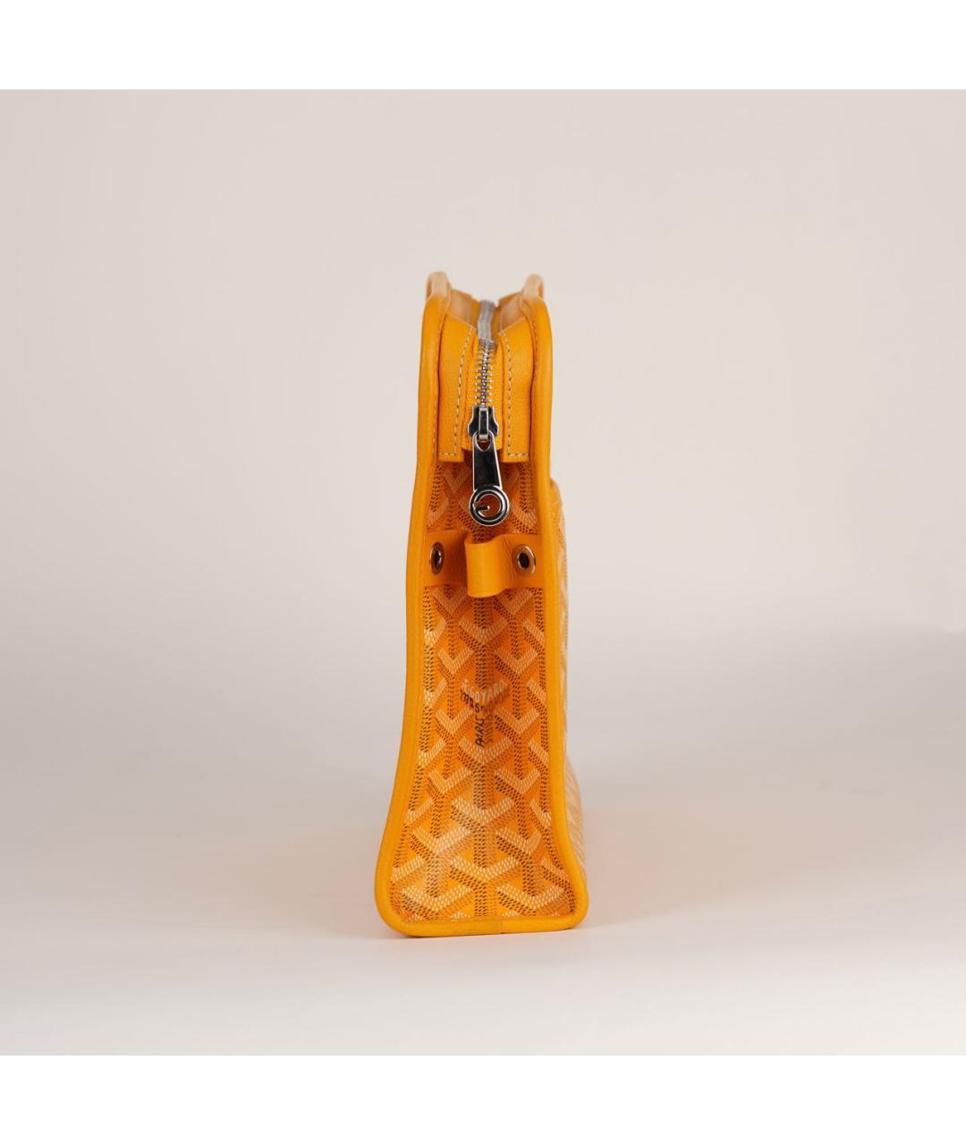 GOYARD Желтая кожаная папка для документов, фото 5