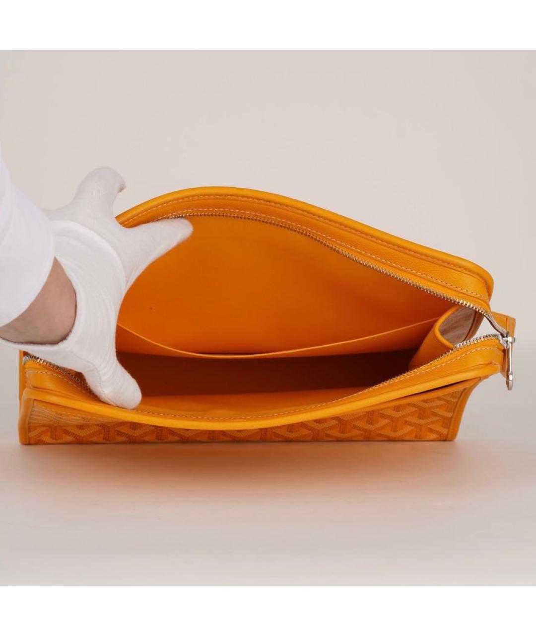 GOYARD Желтая кожаная папка для документов, фото 7