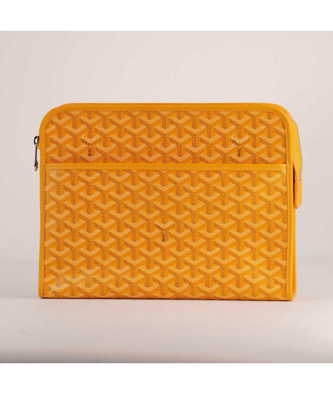 GOYARD Желтая кожаная папка для документов, фото 9