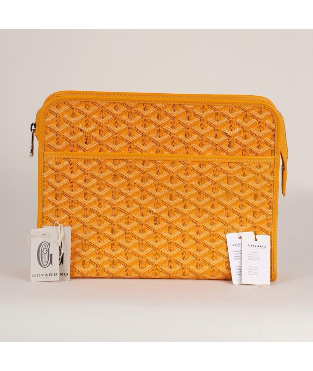 GOYARD Желтая кожаная папка для документов, фото 2