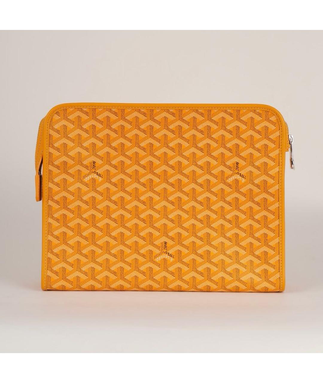 GOYARD Желтая кожаная папка для документов, фото 3