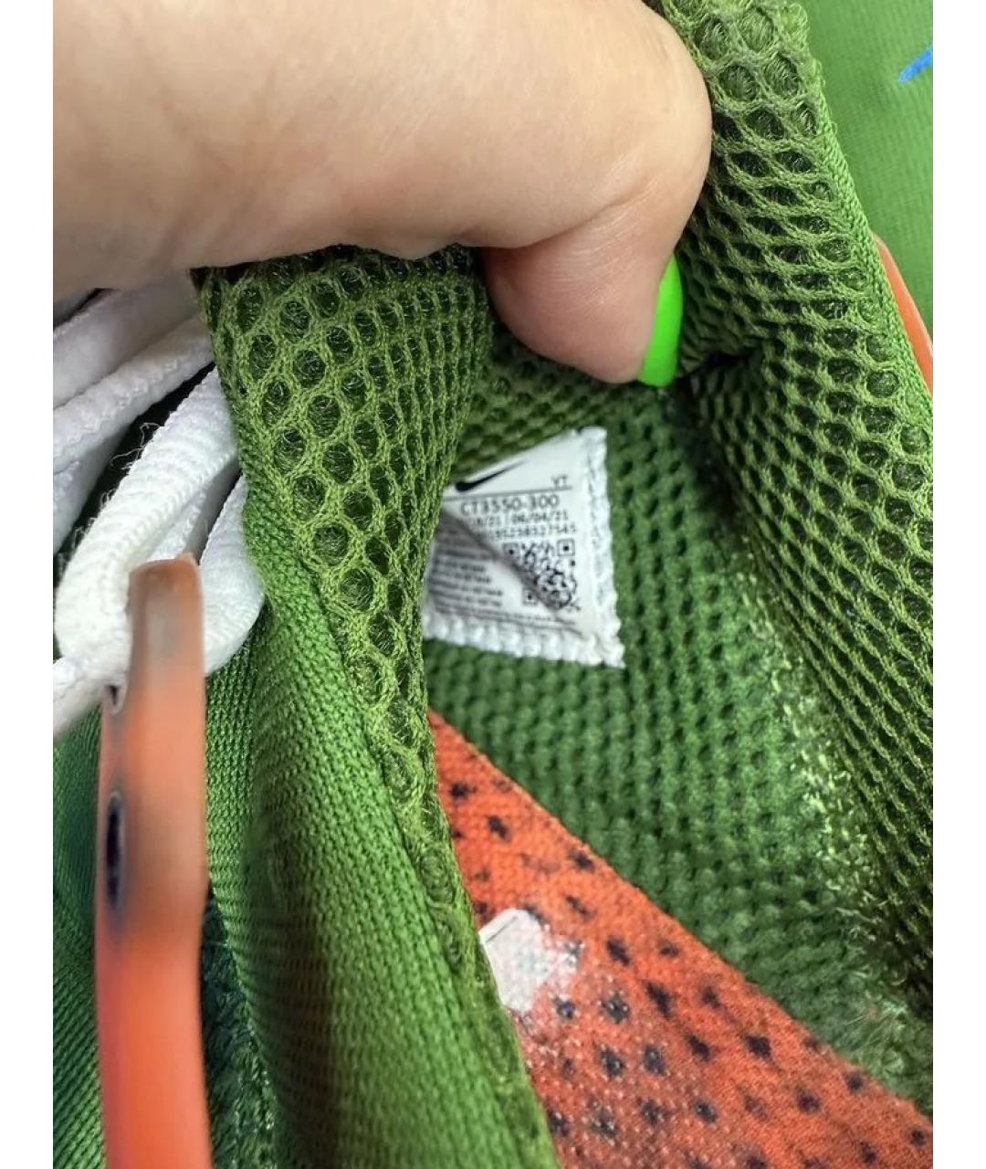 NIKE Зеленые текстильные низкие кроссовки / кеды, фото 7