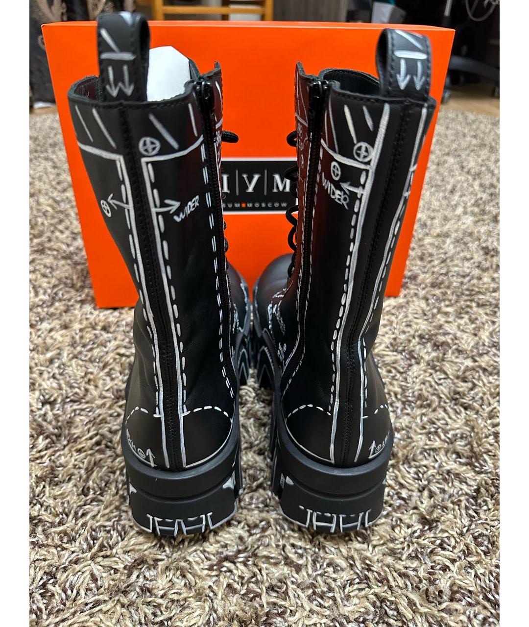 BALENCIAGA Черные кожаные высокие ботинки, фото 5