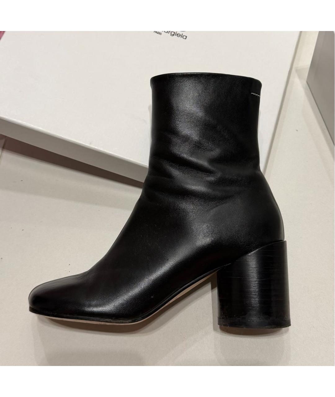 MM6 MAISON MARGIELA Черные кожаные ботильоны, фото 9