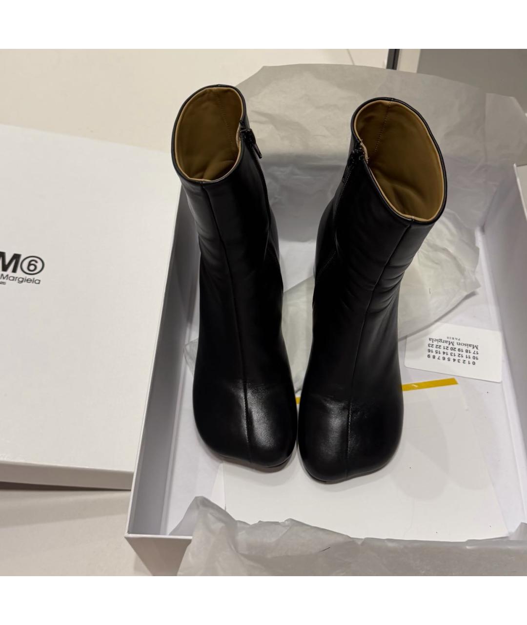 MM6 MAISON MARGIELA Черные кожаные ботильоны, фото 4