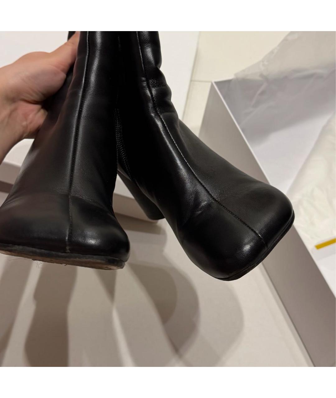 MM6 MAISON MARGIELA Черные кожаные ботильоны, фото 6
