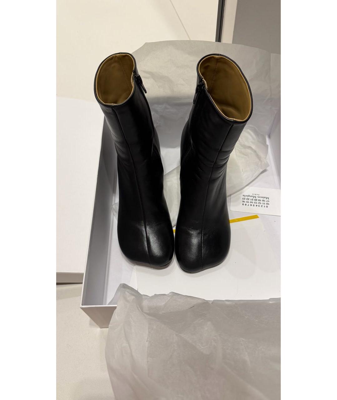 MM6 MAISON MARGIELA Черные кожаные ботильоны, фото 3