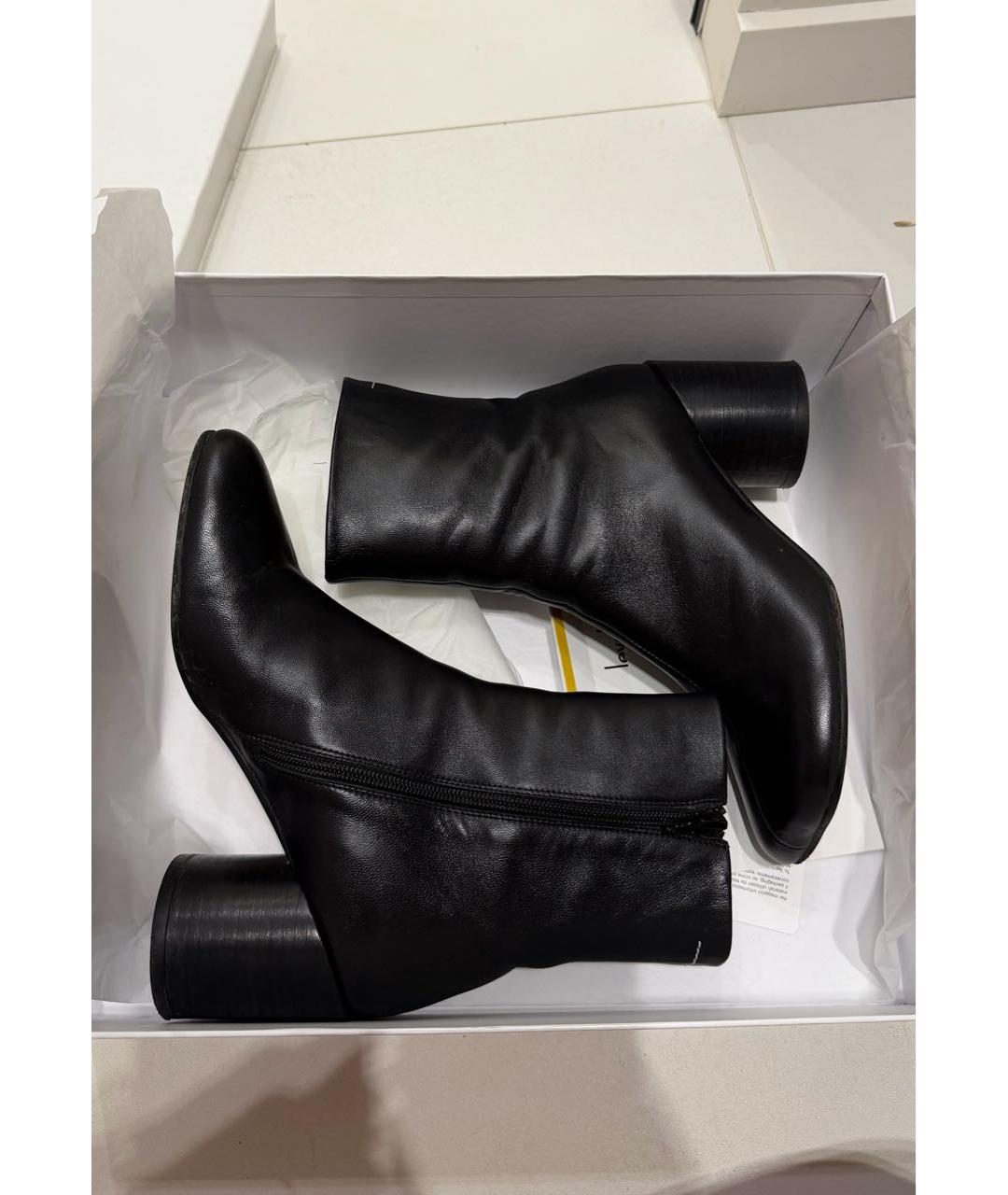 MM6 MAISON MARGIELA Черные кожаные ботильоны, фото 8