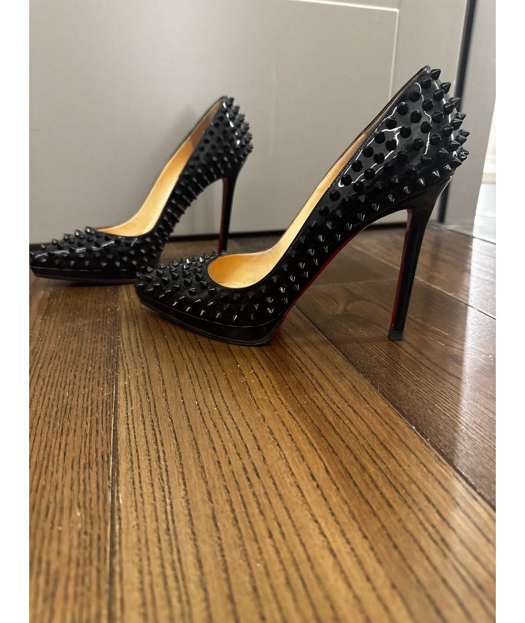 CHRISTIAN LOUBOUTIN Черные кожаные туфли, фото 6