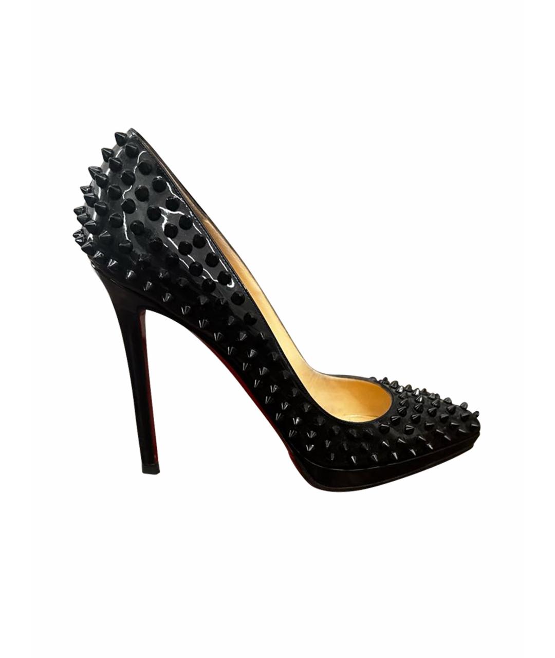 CHRISTIAN LOUBOUTIN Черные кожаные туфли, фото 1