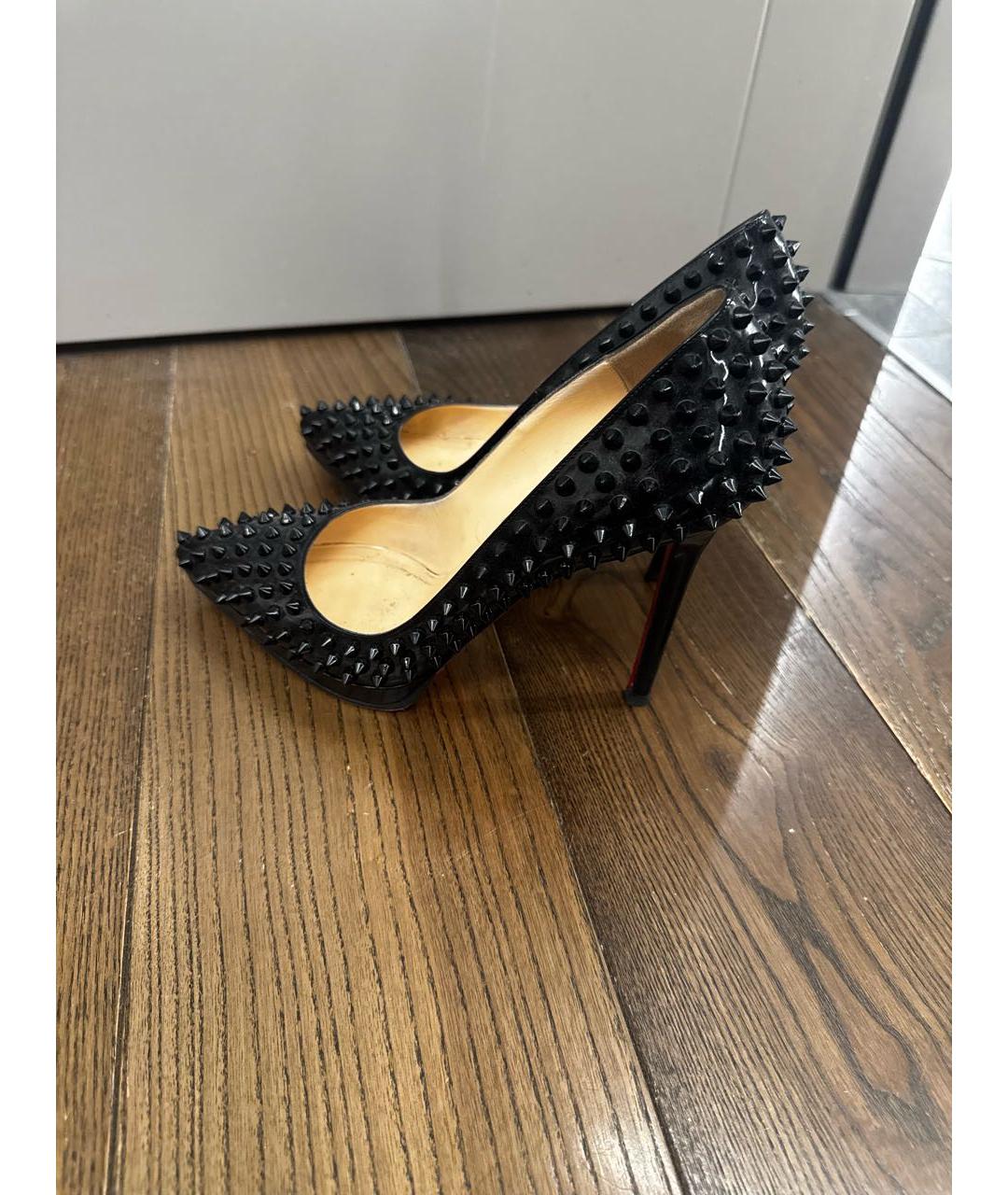 CHRISTIAN LOUBOUTIN Черные кожаные туфли, фото 5