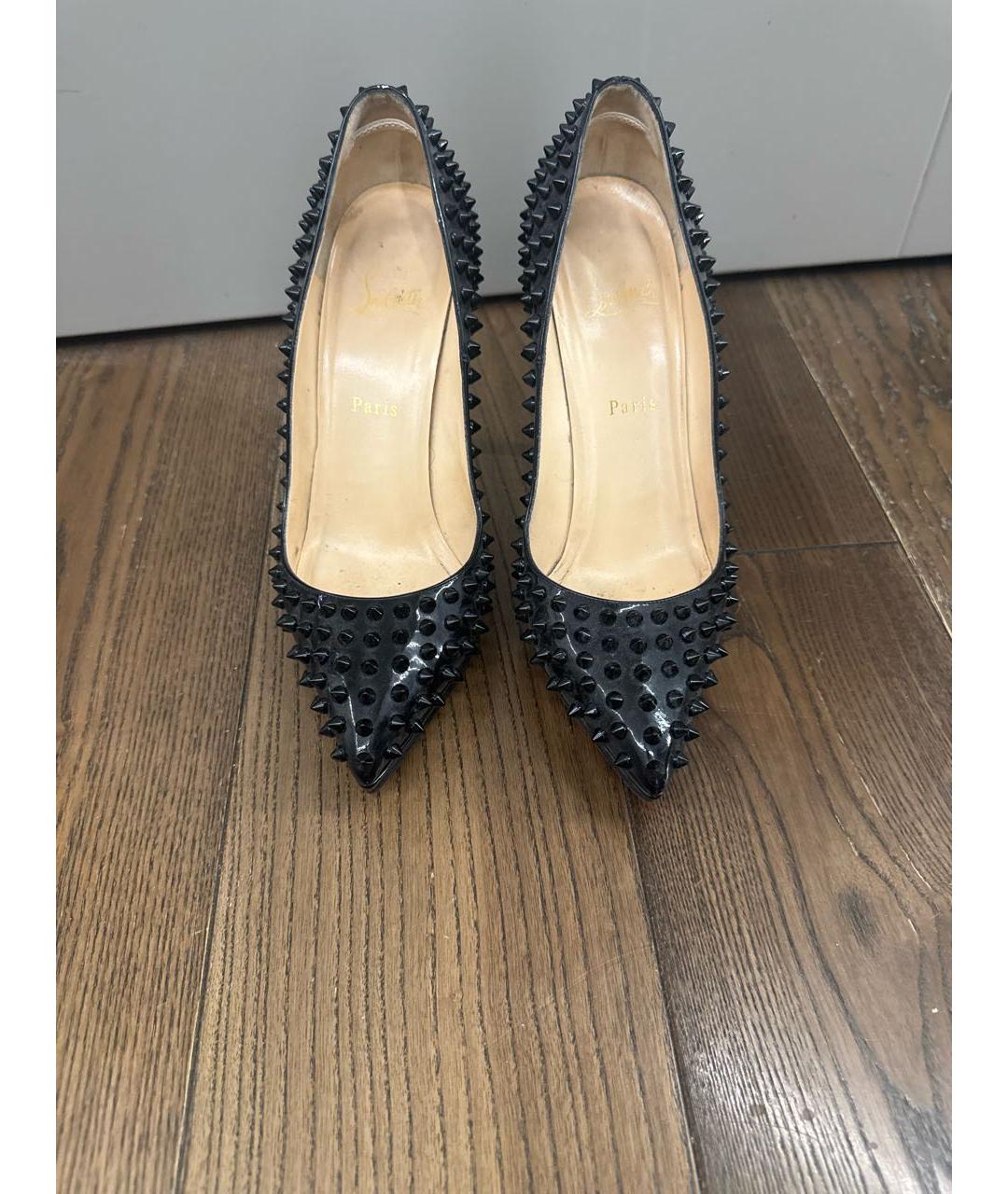 CHRISTIAN LOUBOUTIN Черные кожаные туфли, фото 3