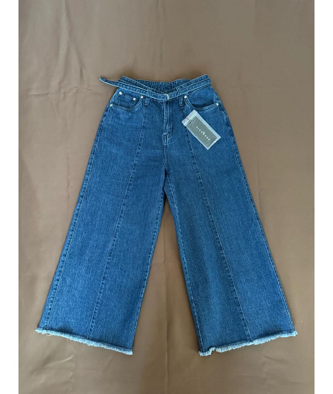 JOHN RICHMOND Синие хлопковые прямые джинсы, фото 8