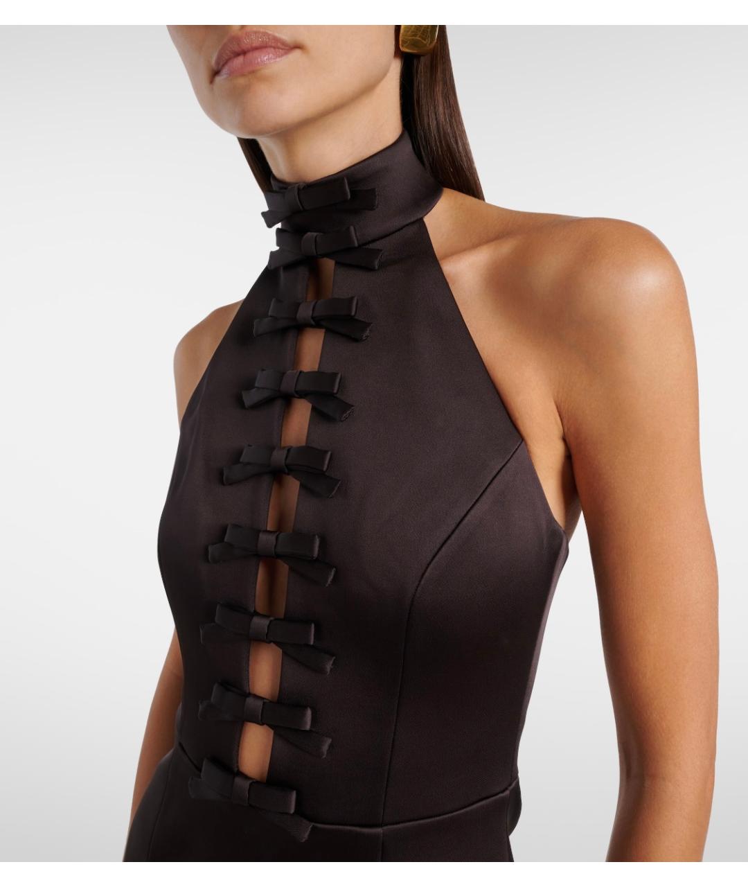 REBECCA VALLANCE Коричневое полиэстеровое коктейльное платье, фото 4