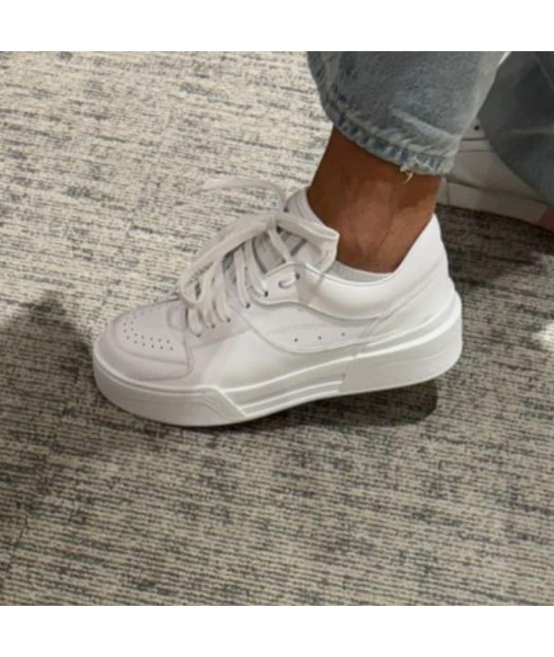 DOLCE&GABBANA Белые кожаные кроссовки, фото 3