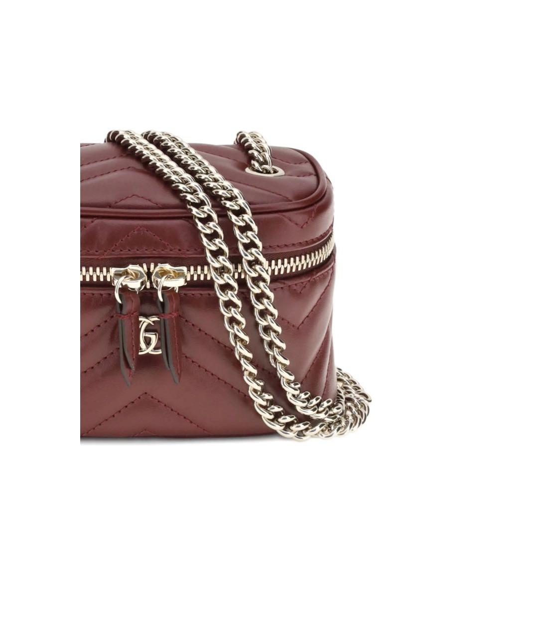 GUCCI Бордовая кожаная сумка через плечо, фото 3