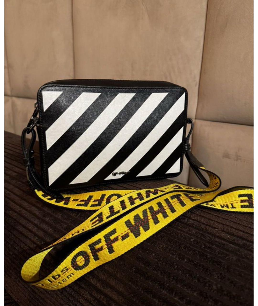 OFF-WHITE Черная кожаная поясная сумка, фото 7