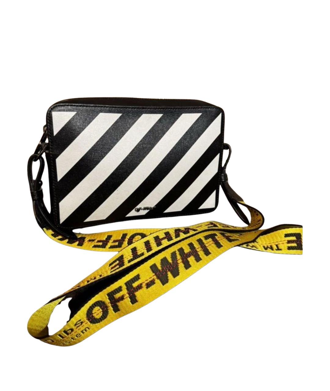 OFF-WHITE Черная кожаная поясная сумка, фото 1