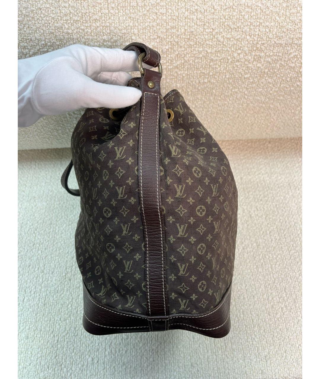 LOUIS VUITTON Коричневая деним сумка через плечо, фото 6