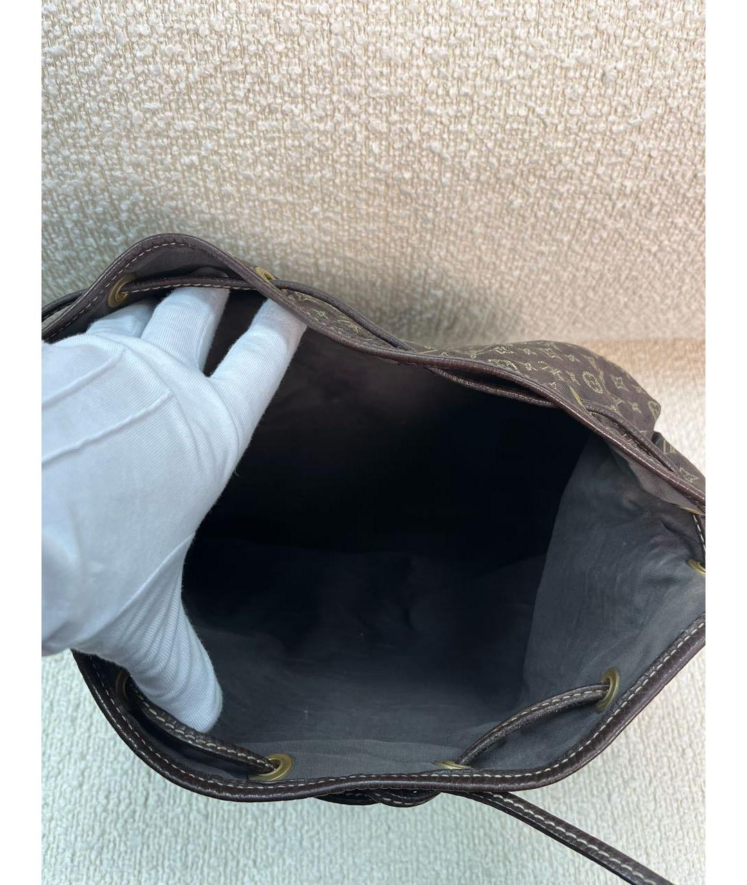 LOUIS VUITTON Коричневая деним сумка через плечо, фото 4