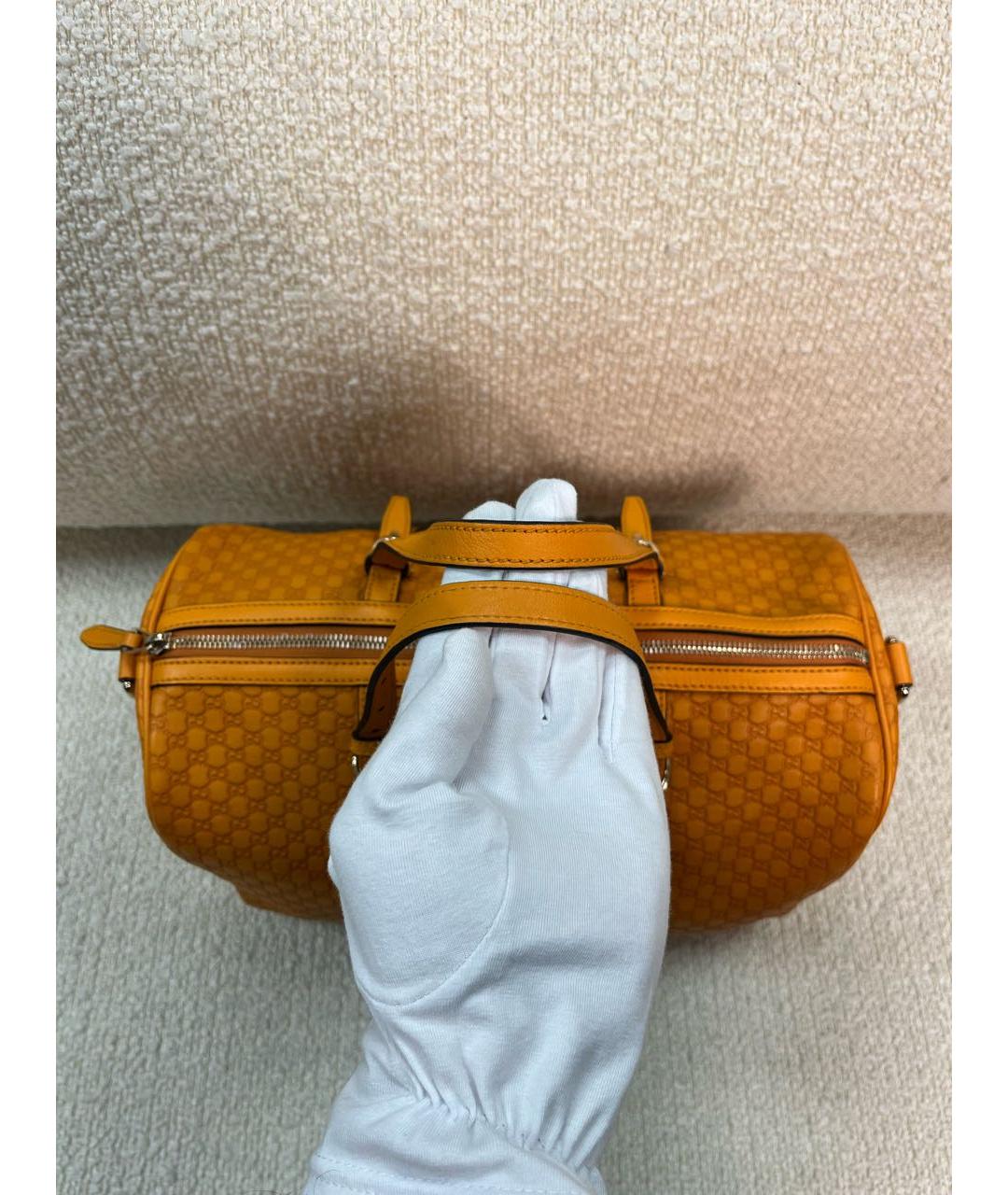 GUCCI Оранжевая кожаная сумка с короткими ручками, фото 8