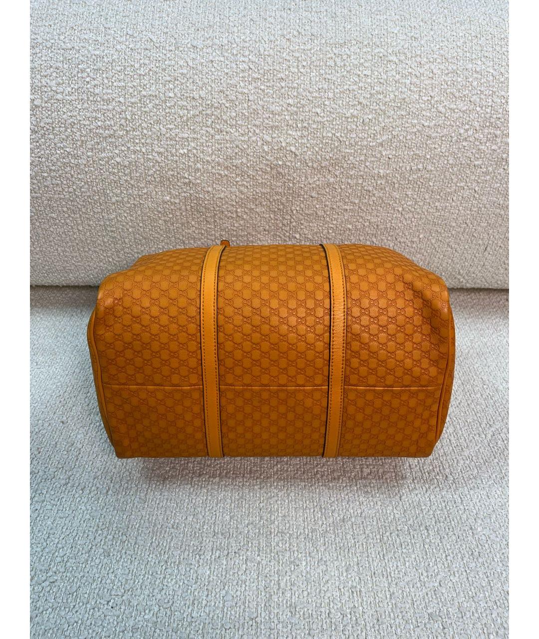 GUCCI Оранжевая кожаная сумка с короткими ручками, фото 6