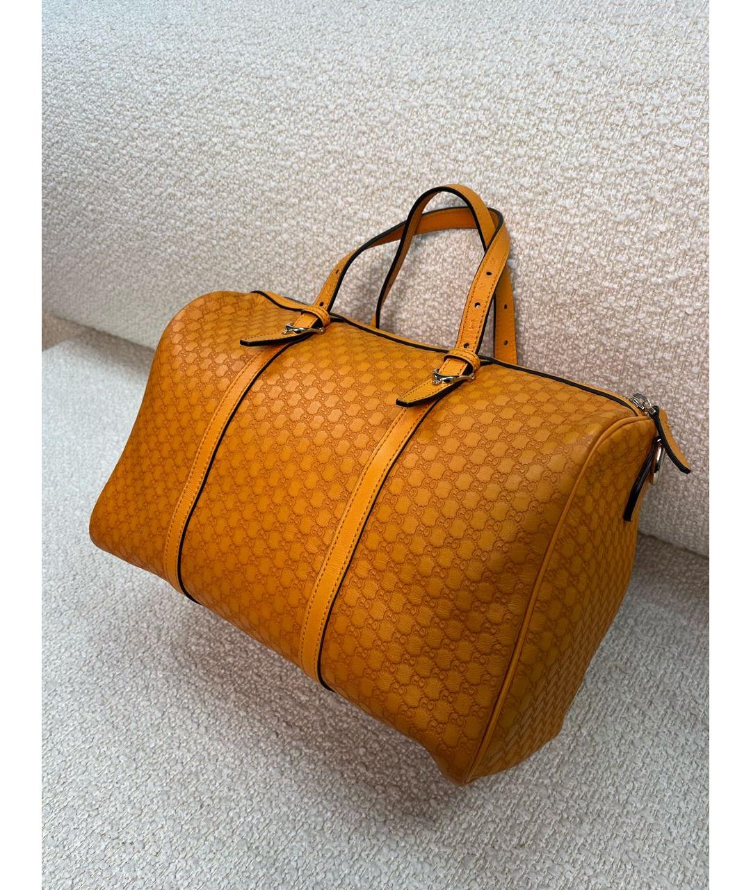 GUCCI Оранжевая кожаная сумка с короткими ручками, фото 5