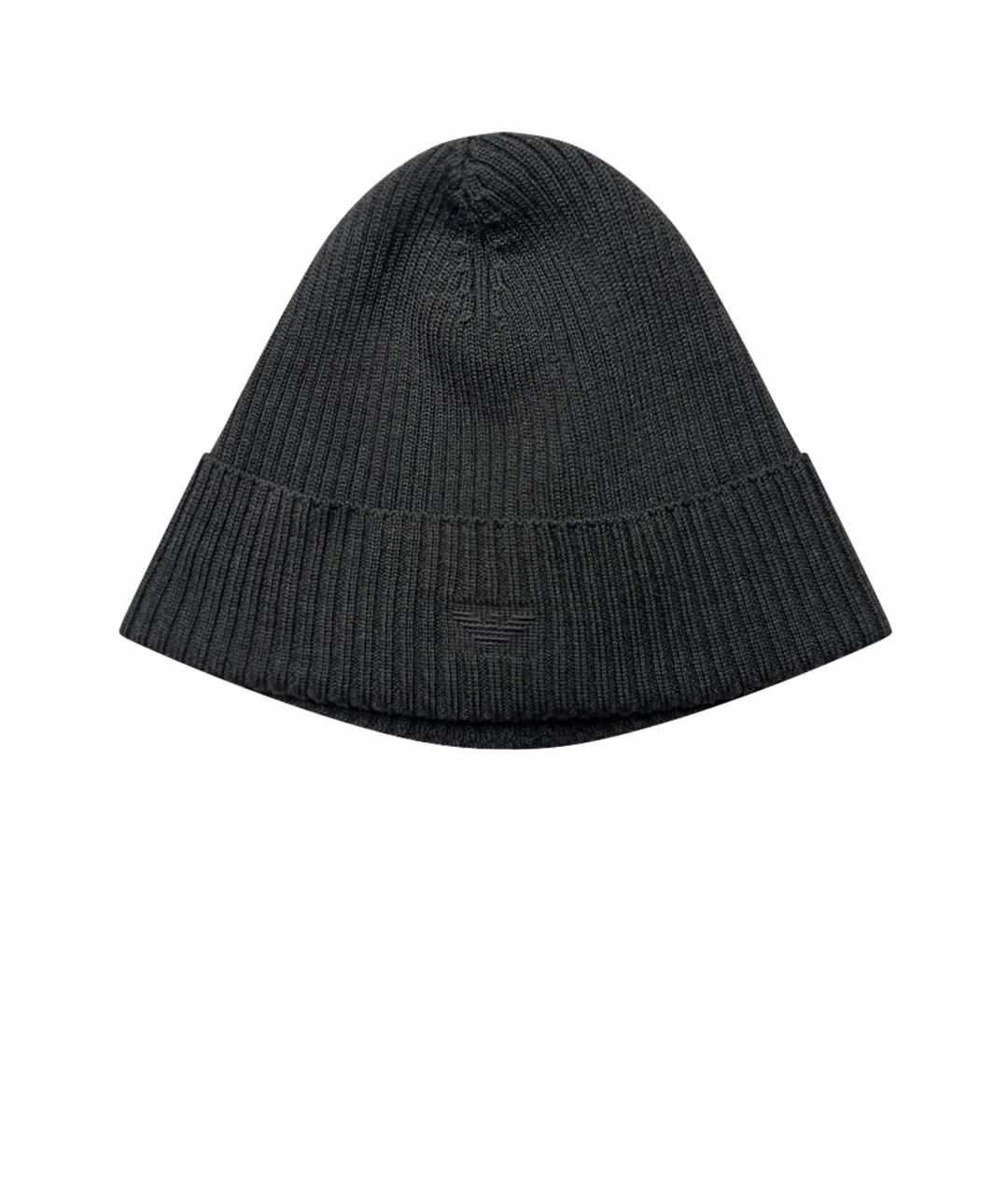 ARMANI JEANS Коричневая шерстяная шапка, фото 1