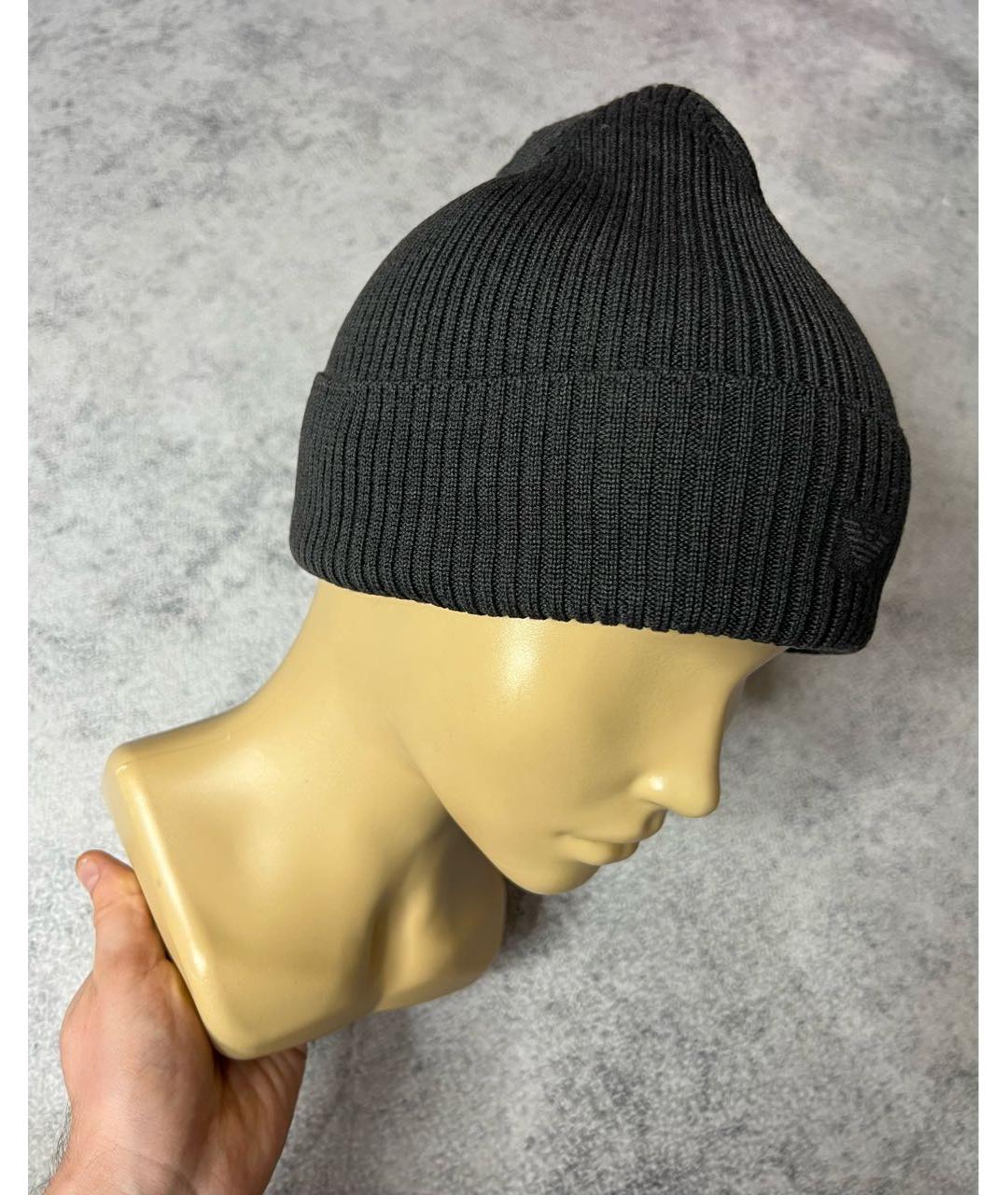 ARMANI JEANS Коричневая шерстяная шапка, фото 4