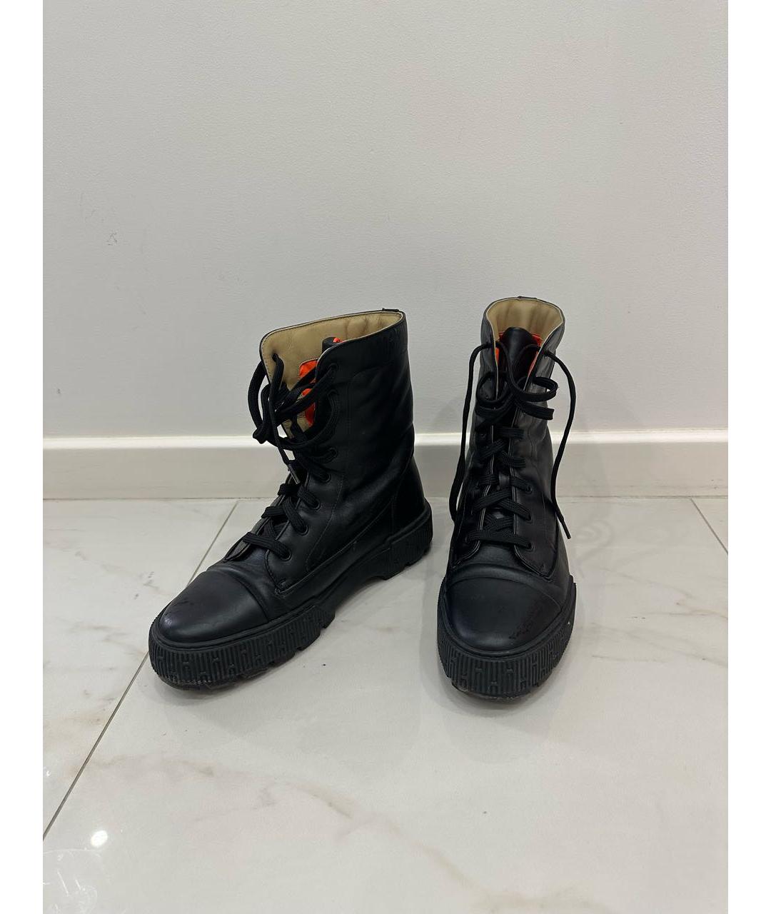 HERMES Черные кожаные ботинки, фото 4