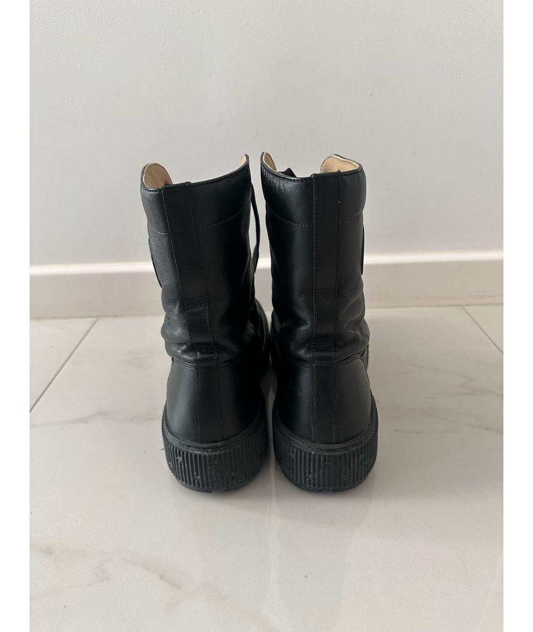 HERMES Черные кожаные ботинки, фото 5