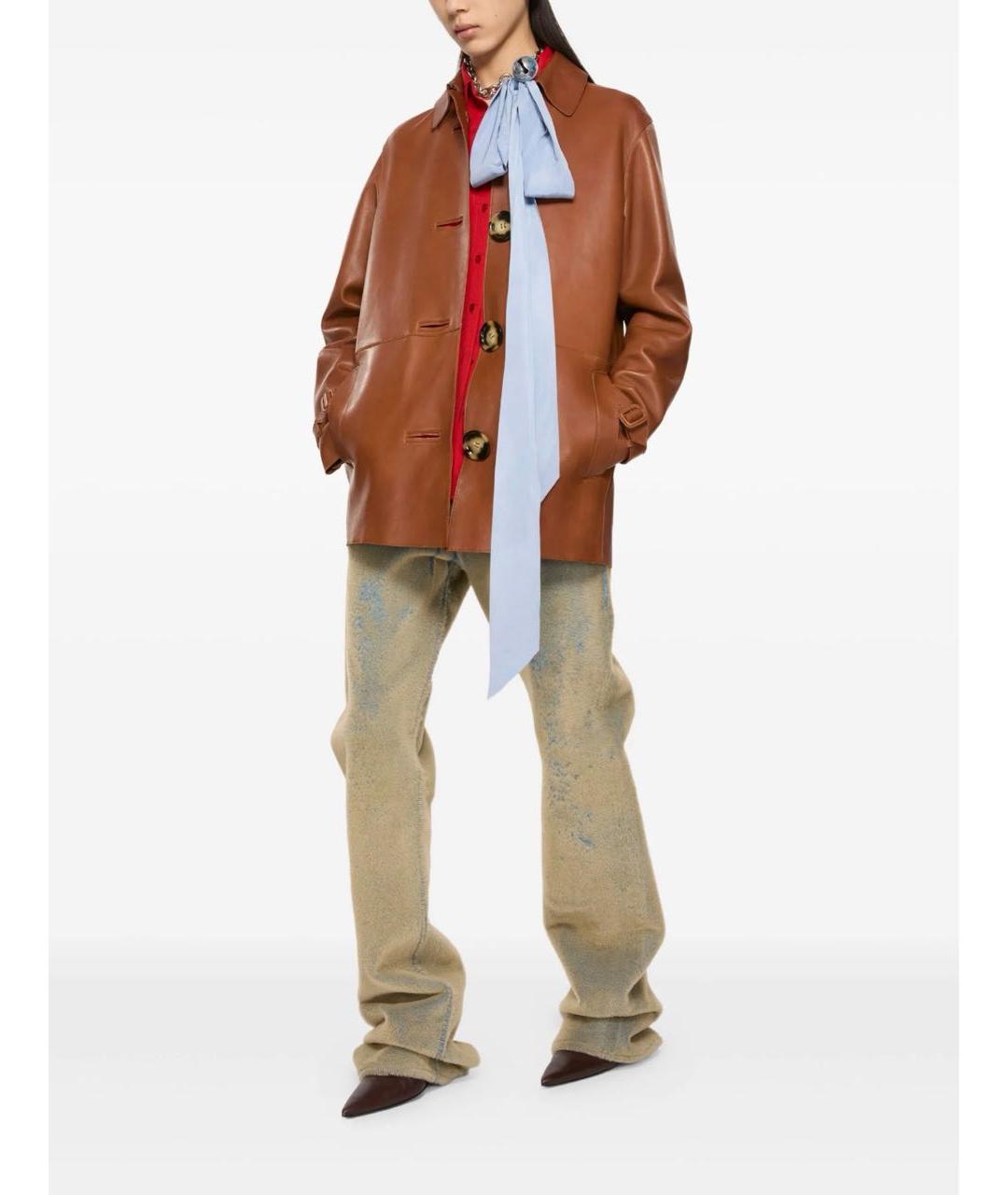 ACNE STUDIOS Коричневая кожаная куртка, фото 2