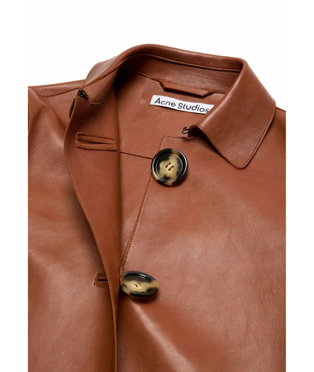ACNE STUDIOS Коричневая кожаная куртка, фото 5