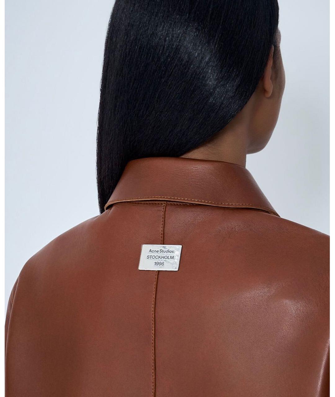 ACNE STUDIOS Коричневая кожаная куртка, фото 6