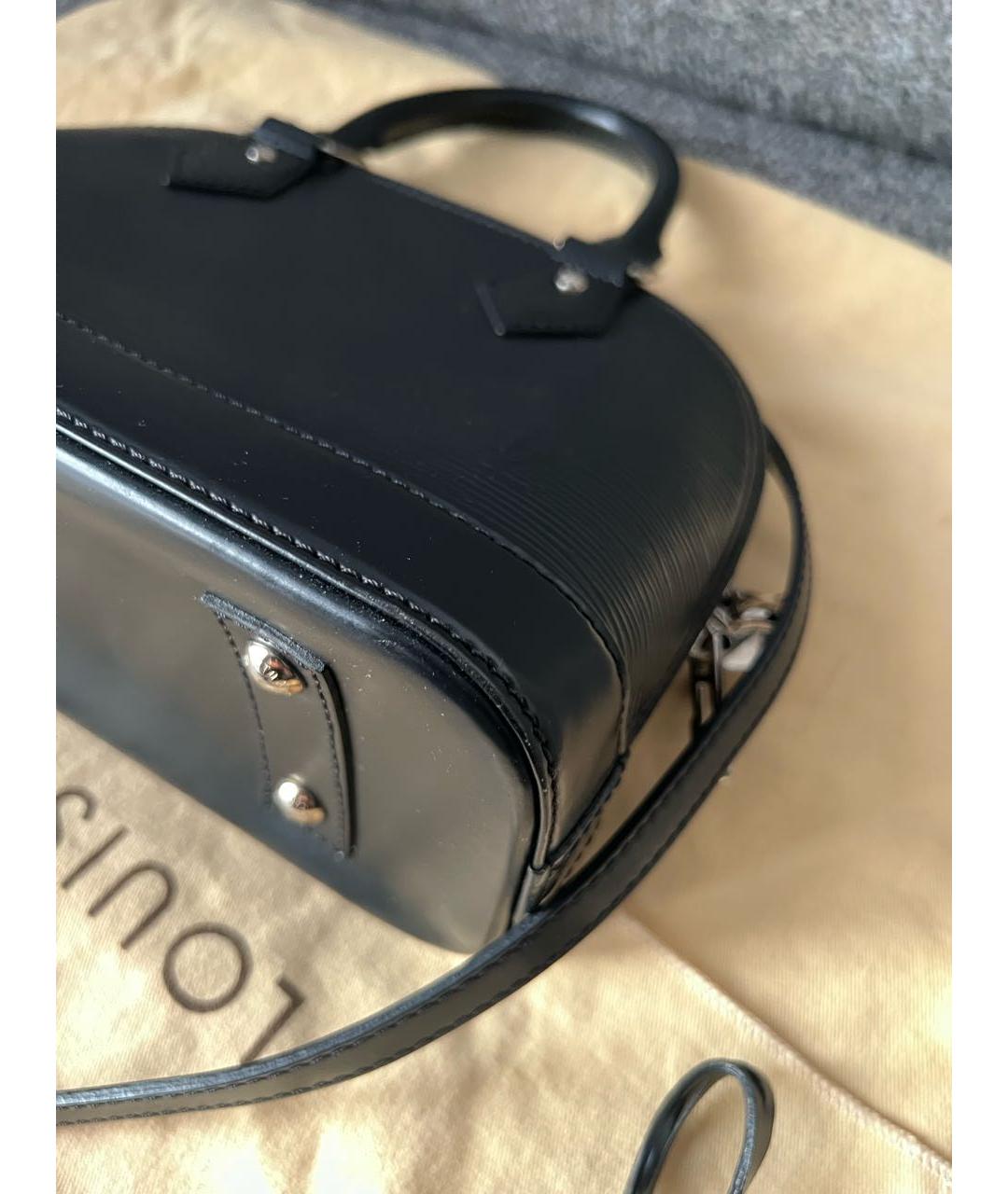 LOUIS VUITTON Черная кожаная сумка через плечо, фото 6