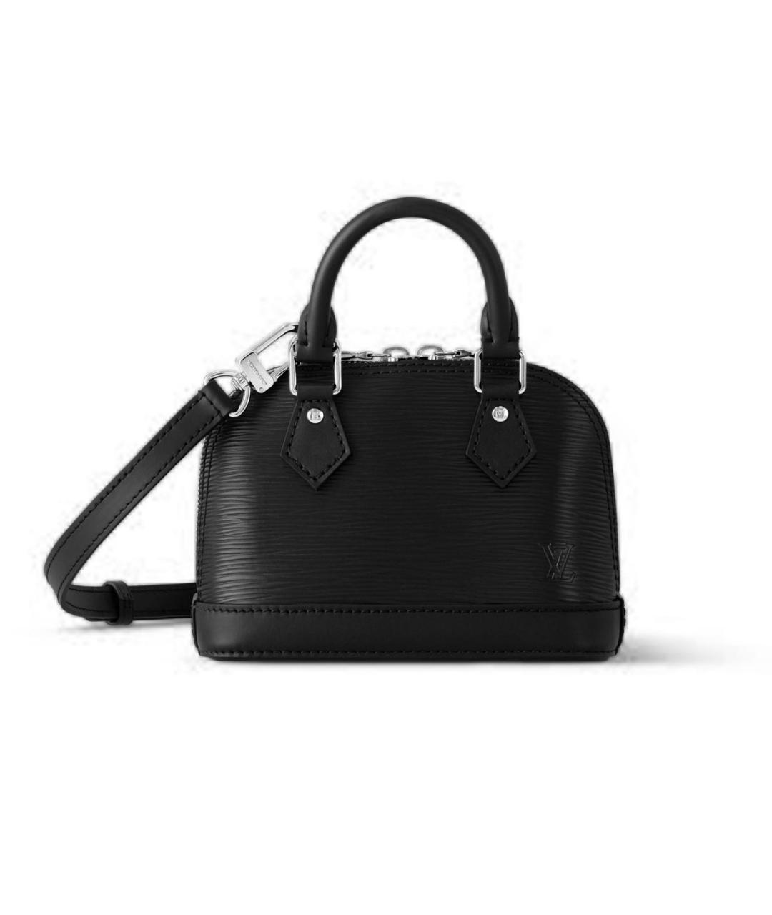 LOUIS VUITTON Черная кожаная сумка через плечо, фото 9