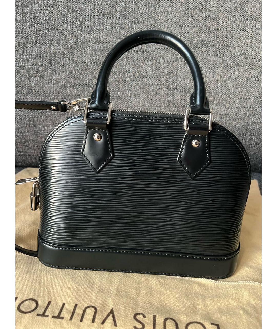 LOUIS VUITTON Черная кожаная сумка через плечо, фото 3