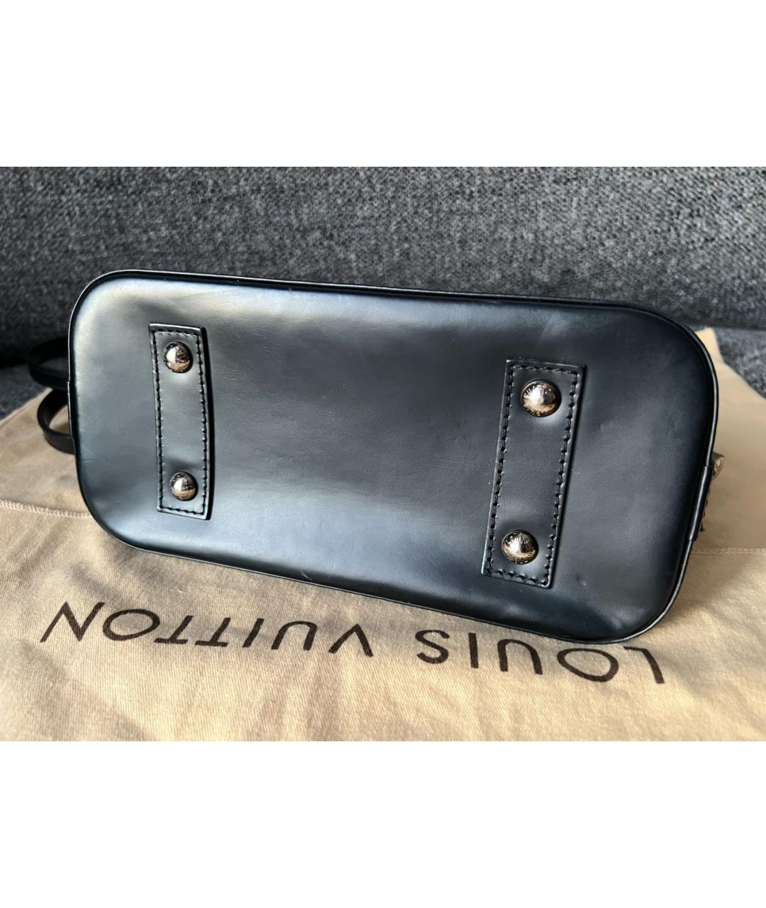 LOUIS VUITTON Черная кожаная сумка через плечо, фото 5
