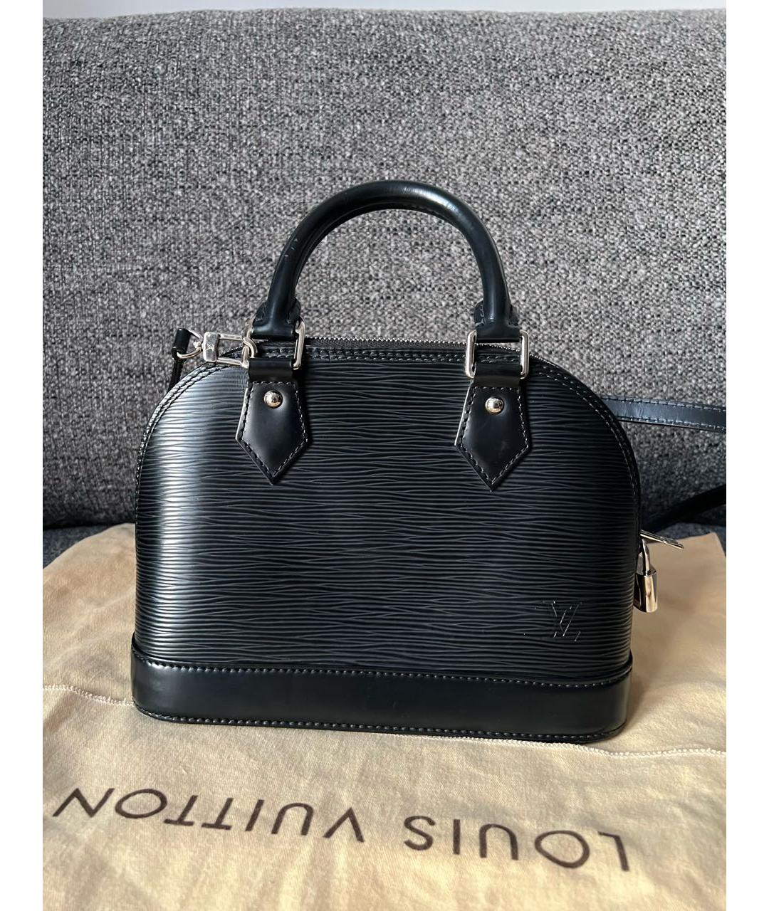 LOUIS VUITTON Черная кожаная сумка через плечо, фото 2