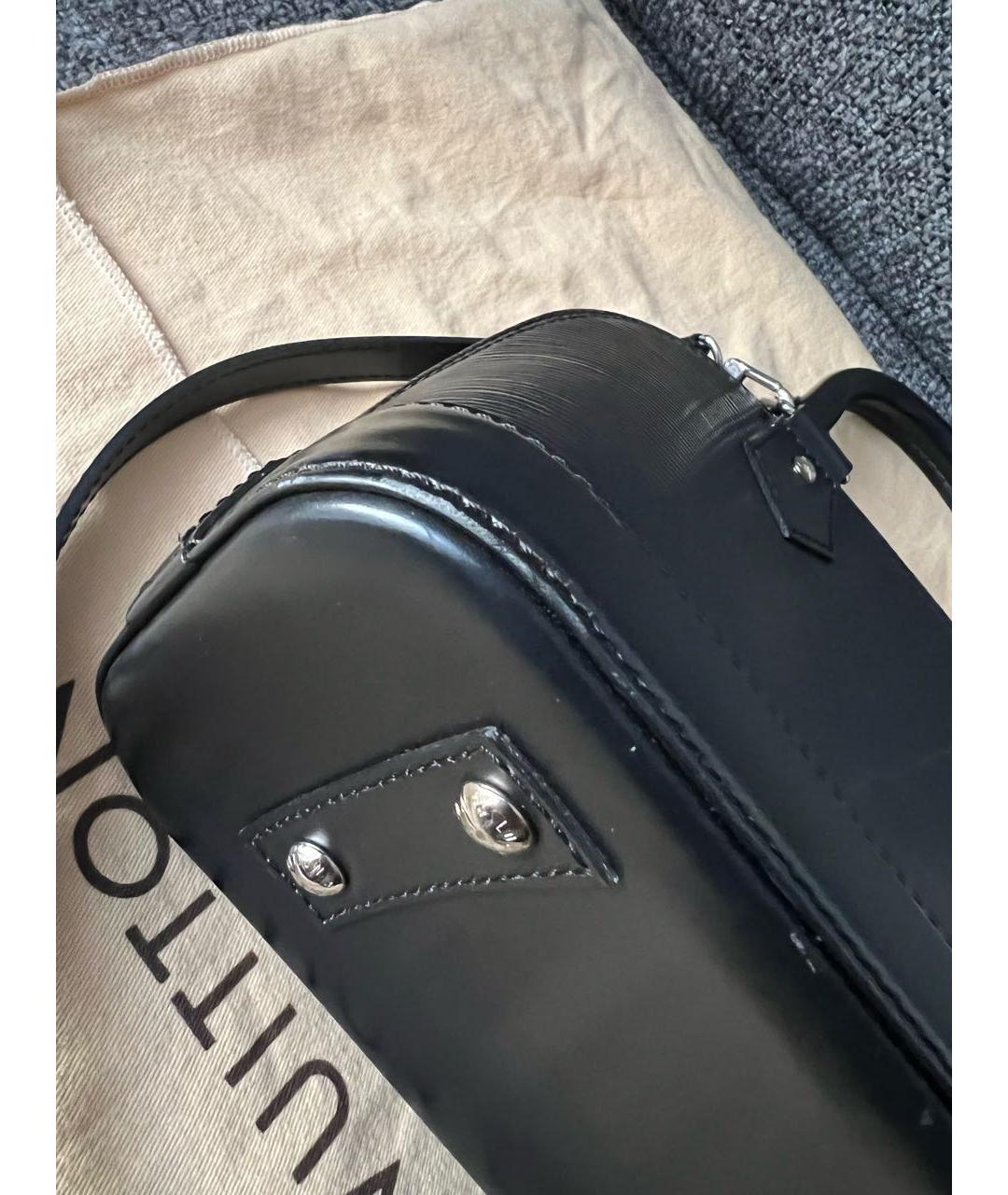 LOUIS VUITTON Черная кожаная сумка через плечо, фото 7