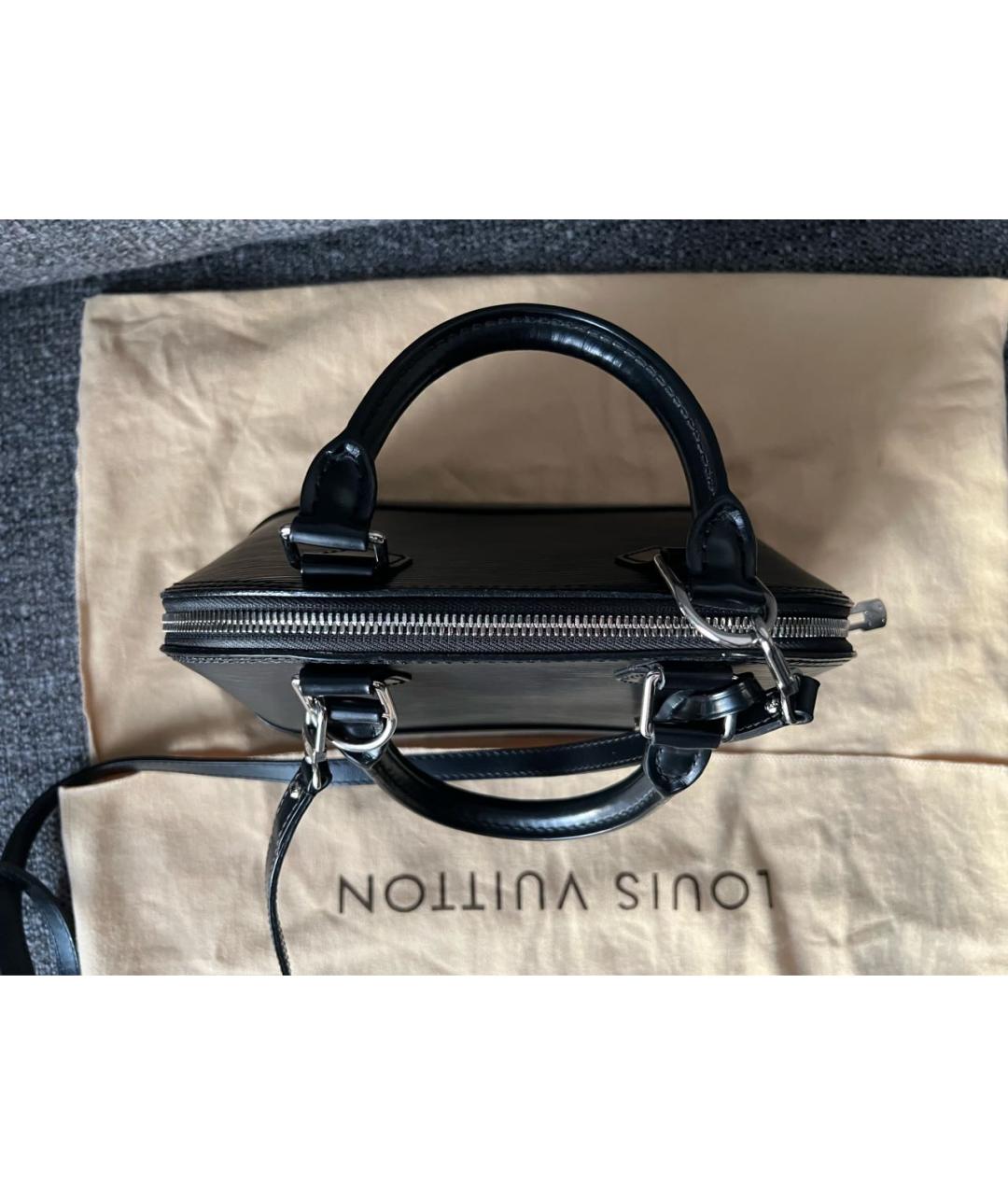 LOUIS VUITTON Черная кожаная сумка через плечо, фото 4