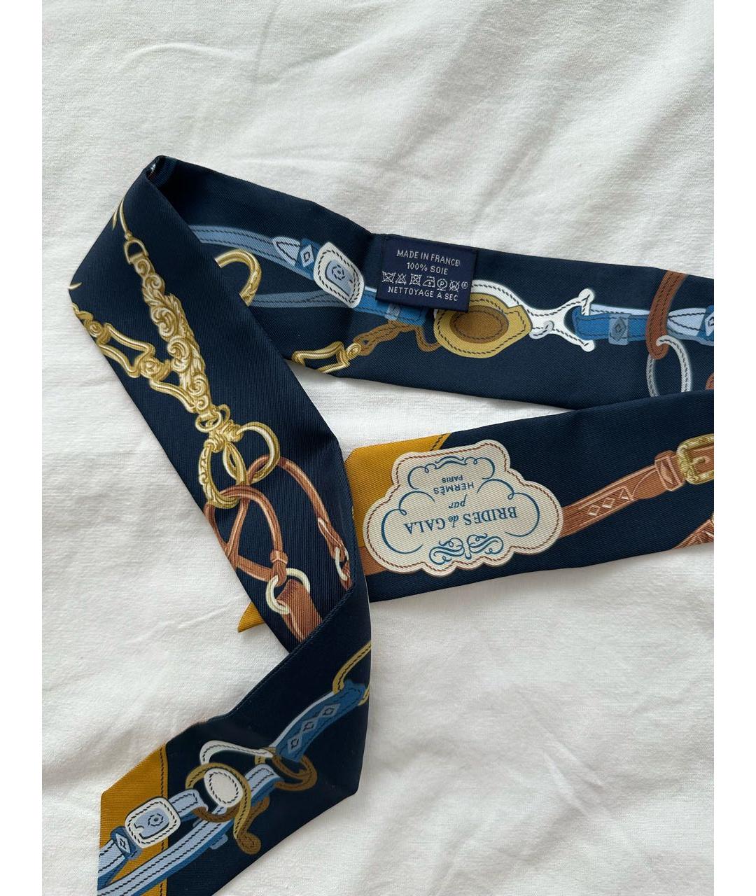 HERMES Мульти шелковый шарф, фото 2