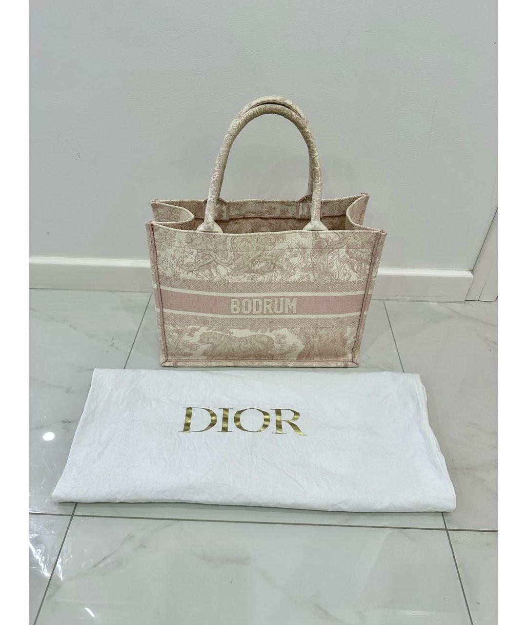 CHRISTIAN DIOR Коралловая тканевая пляжная сумка, фото 2