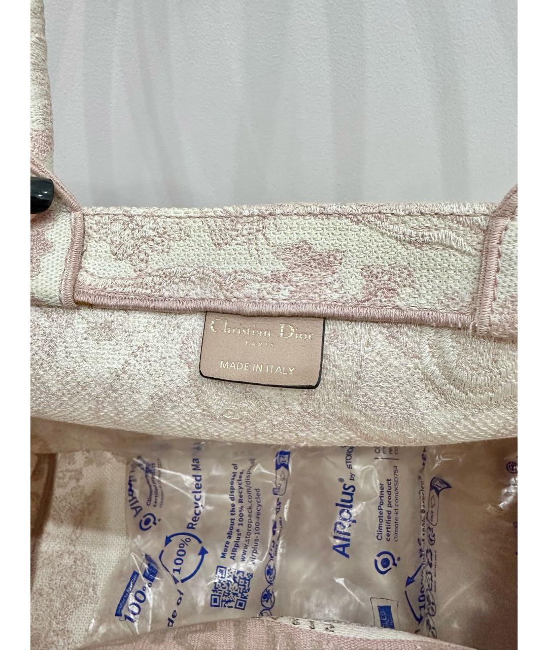 CHRISTIAN DIOR Коралловая тканевая пляжная сумка, фото 4